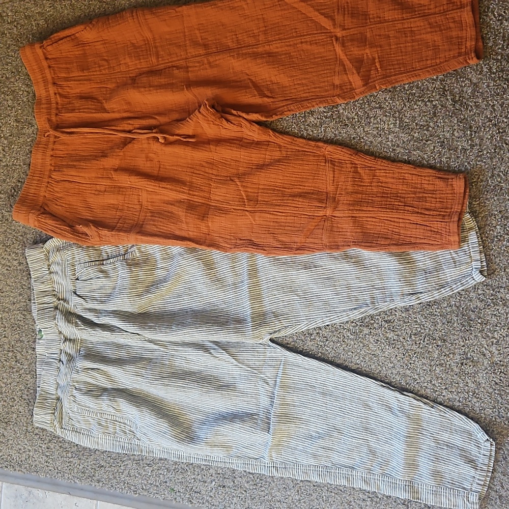 Set of 2 Anthropologie Linen/Cotton Pants
